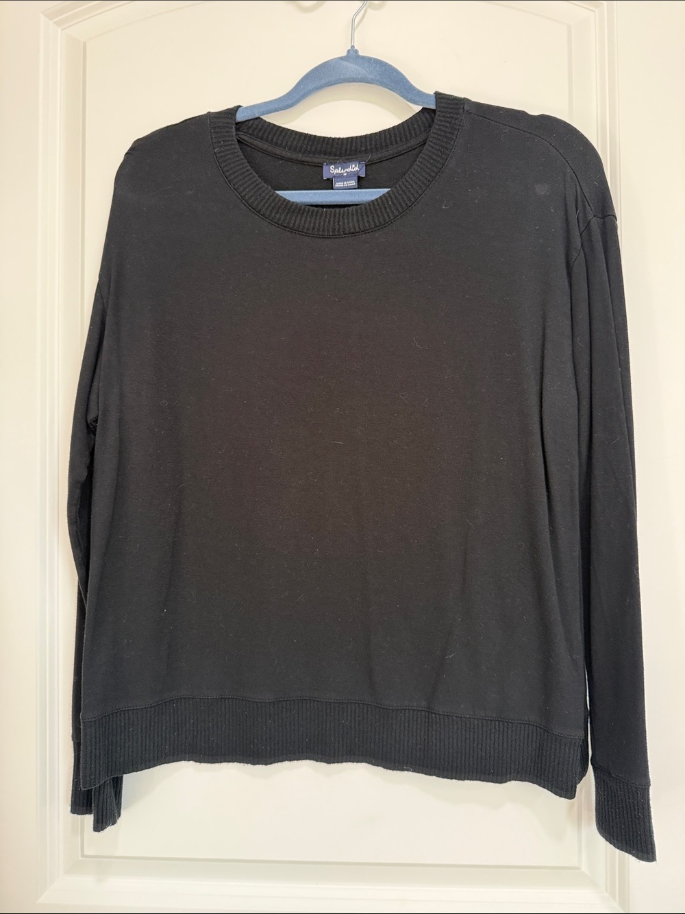 Splendid Black Long Sleeve Crewneck Sweater